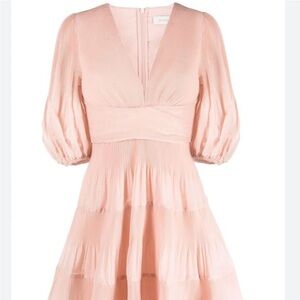 ZIMMERMANN puff -sleeve Pleated Minidress